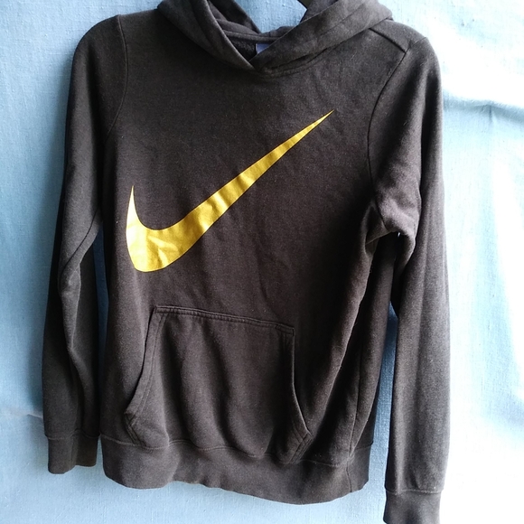 black nike hoodie with rose gold swoosh
